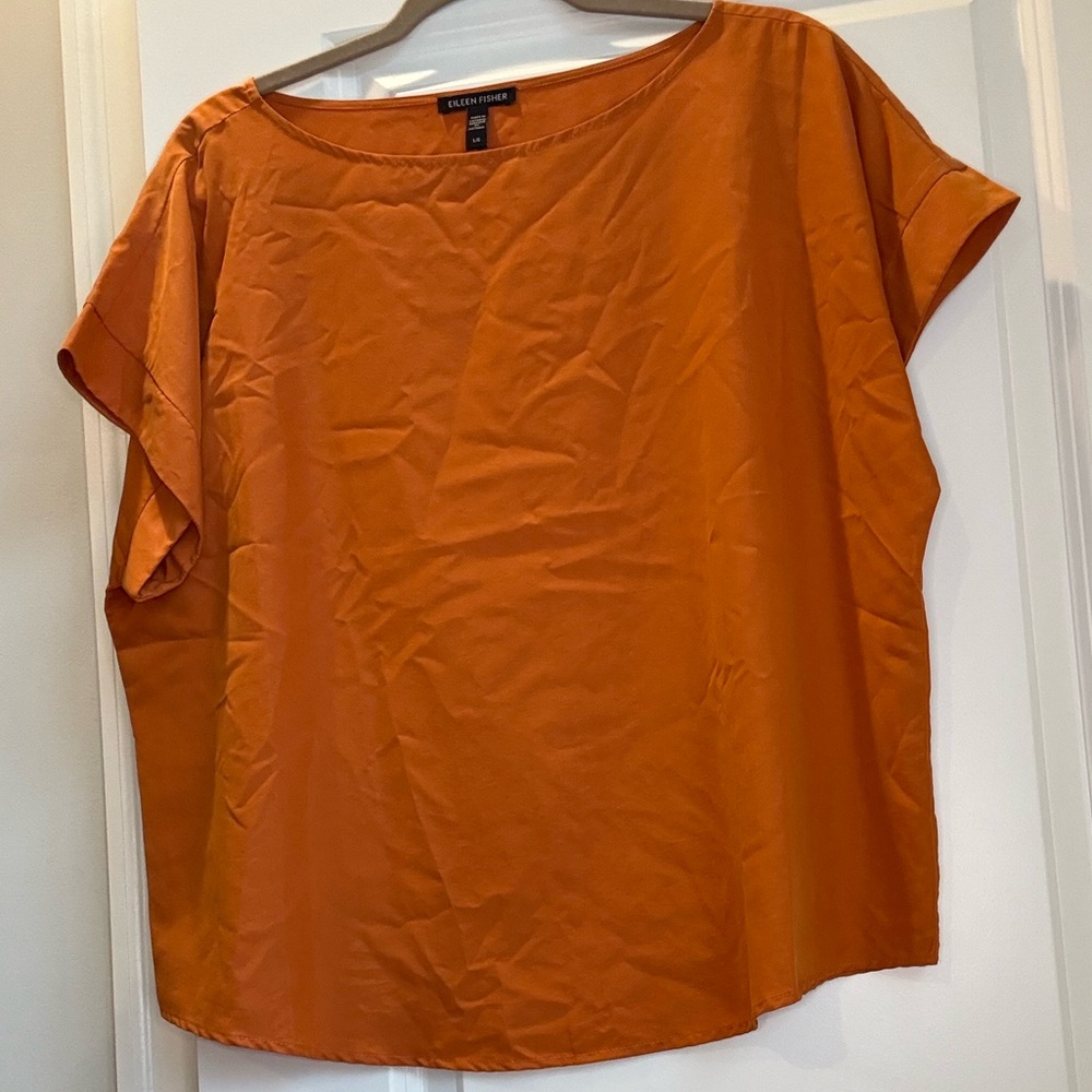 Eileen Fisher Women's Burnt Orange Blouse